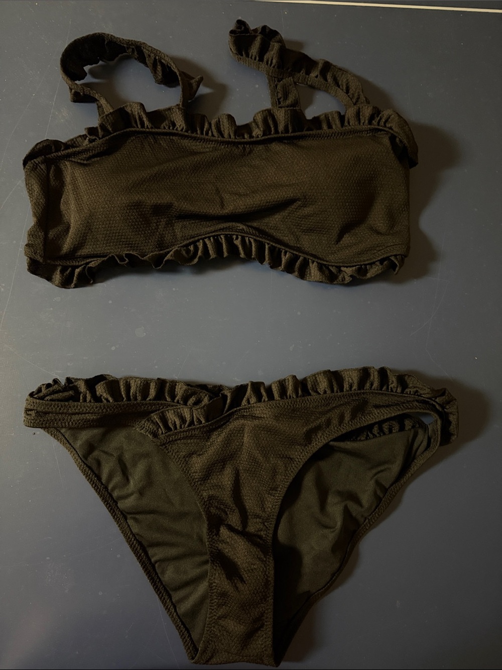 Cupshe Black Ruffle Bikini Set